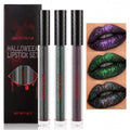 Liquid Lipstick Set - Black Green Purple Glitter Matte Long-Lasting for Halloween