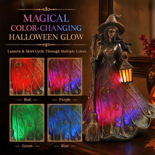 Color-Changing Witch Lamp with Multi-Color Cycle - Halloween Indoor Night Light