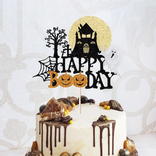 Halloween Cake Topper Ghost Moon Pumpkin Bat Spooky Party Decoration - Variation 419