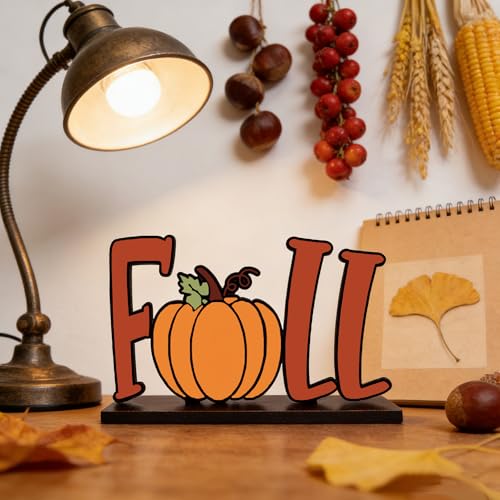 Fall Pumpkin Wooden Table Sign Halloween Farmhouse Decor