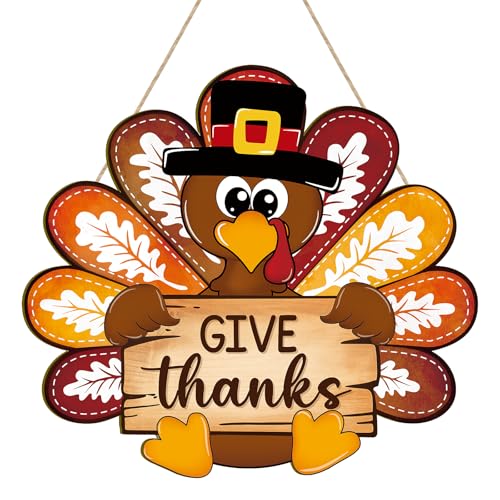 Thanksgiving Wooden Turkey Wreath for Front Door - Maple Leaf Large Fall Decor