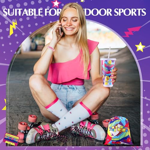 Roller Skate Party Favors Set with Reusable Cups Backpack Bracelets & Keychains