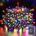 Multicolor Battery Operated Christmas String Lights - 132FT 300 LEDs Outdoor Indoor with 8 Modes & Timer