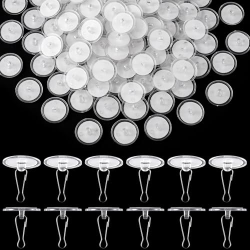 Clear Self-Adhesive Ceiling Hooks 100 Pack Damage-Free Hangings for Decorations