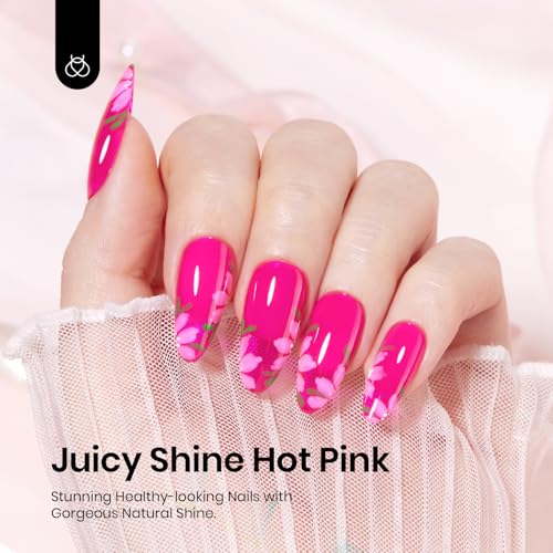 Beetles Neon Hot Pink Gel Nail Polish - Vibrant Night Variation 15ML
