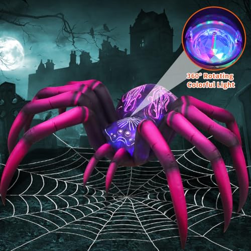 9ft Halloween Inflatable Purple Gradient Spider with LEDs Outdoor Decoration