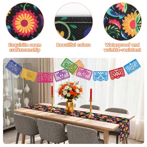 Day of the Dead Decor Set with Marigolds and Banner - Yellow - Mexican Party Supplies