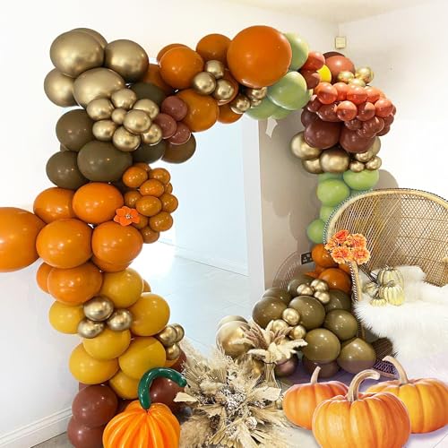 Fall Balloon Arch Kit for Thanksgiving & Autumn Party Decor - 102pcs