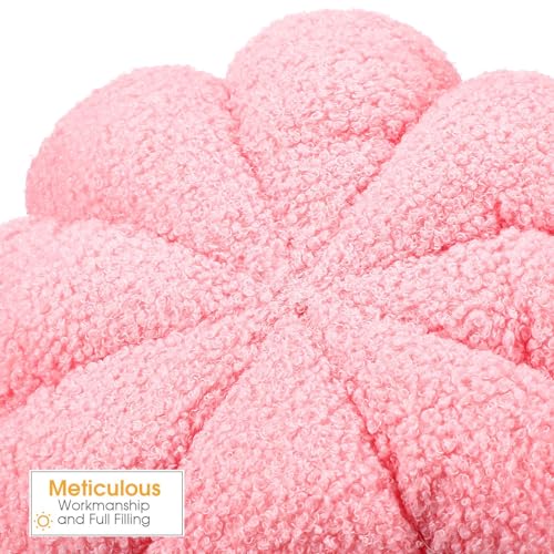 Pumpkin Pillow Set - 2 Pcs Fall Decor Cushions, Pink, 11 x 9.5 Inch