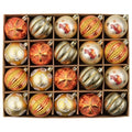 Fall Pumpkin Ornaments Set - Shatterproof 20pcs 2.36 Inch Tree Decorations with Rattan & Pumpkin Prints