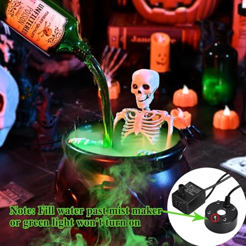 Magic Halloween Cauldron Decor with Floating Potion, Fog & Lights - 1 Pc