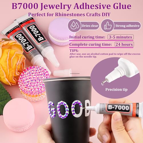 Dark Purple AB Resin Rhinestones 25000 Pcs for Crafting & DIY Projects - Large Pack + Glue
