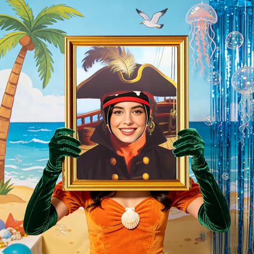 Pirate Captain Photo Props Set - Cartoon Sponge Party Decorations, 4 Pieces