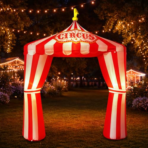 10ft Carnival Circus Inflatable Tent Arch with LED Lights - Party Decorations - Circus Inflatables Tent