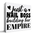 Nail Tech Gifts for Women, Nail Artist Technician Manicurist Christmas Birthday Gift Nail Salon Room Desk Decor, Just a Nail Boss Building Her Empire, Wooden Box Sign
