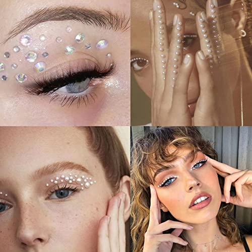 NOOEPC 660Pcs Face Gems Self-Adhesive Rhinestones for Face & Body - Clear Variation