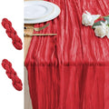 Red Cheesecloth Table Runner 10FT 2-Pack Boho Sheer Rustic Decor