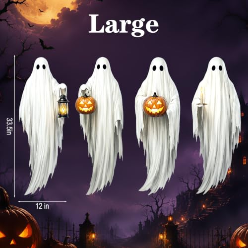 Large Halloween Window Clings - Ghost, Bat & Spider Decals for Glass