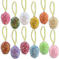 12PCS Glitter Easter Hanging Egg Ornaments for Tree & Decor