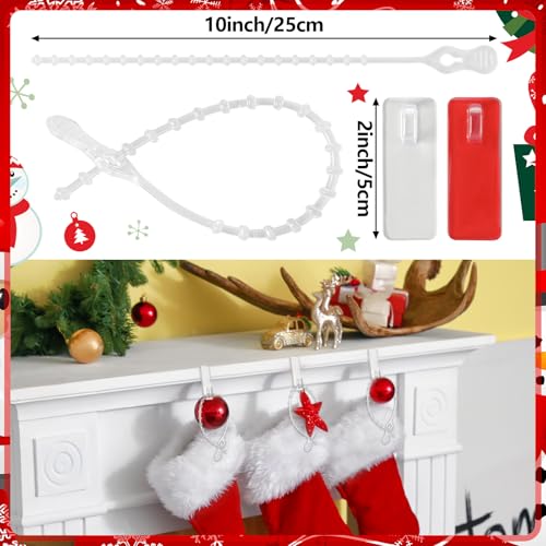 Clear Garland Hanger Ties - 12 Pack 10-Inch Silicone & Plastic Holiday Decor