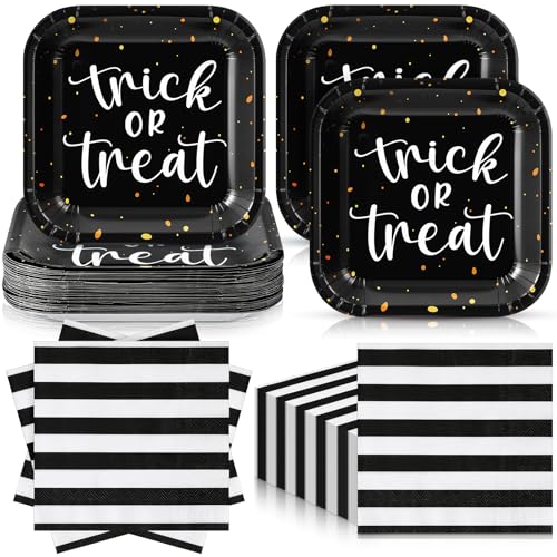 Halloween Paper Plates and Napkins Set Trick or Treat - 36 Count