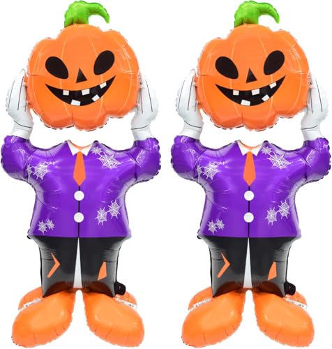 Halloween Skeleton Balloon Set - Spooky Pumpkin Head & Skull Man Decorations