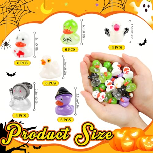 36 Pack Halloween Mini Resin Duck Figurines - Spooky Holiday Decor