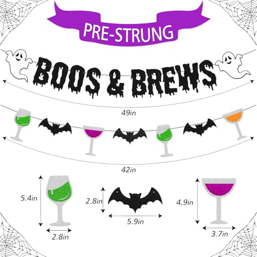 Halloween Party Banners Boos & Brews Decorations for Kids & Haunted House