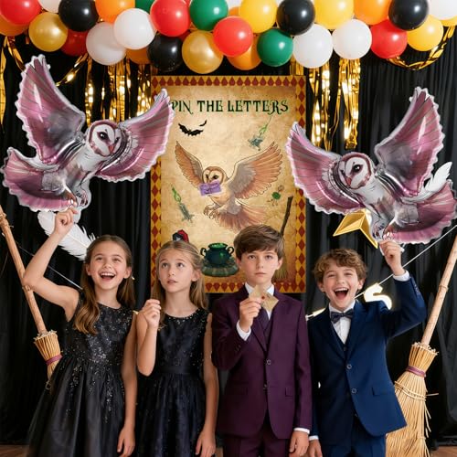 2Pcs Magical Owl Balloons - 40 Inch Halloween & Birthday Party Decorations