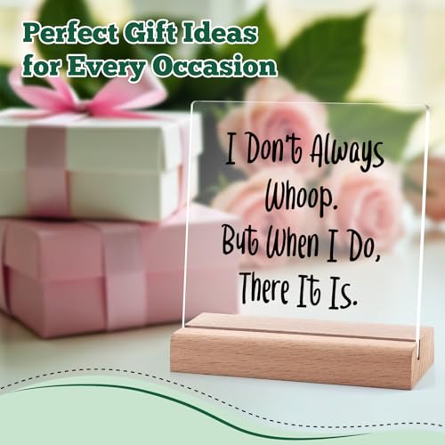 Funny Office Desk Plaque with Wooden Stand - Coworker & Boss Gift