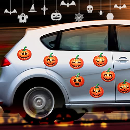 16 Pack Halloween Pumpkin Car Magnets Reflective Waterproof Decorations