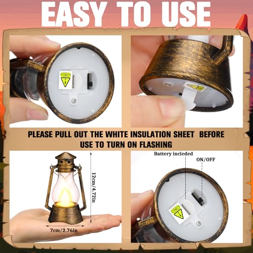 Bronze Mini Lantern Set - 12 Pack 4-Inch Tabletop Camping Decor
