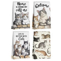 Multi 1482 4 Pcs Cute Cat Kitchen Towels 24x14 Inch Absorbent Hand Towels