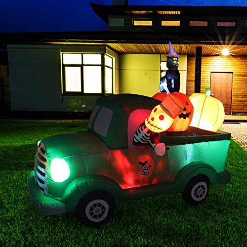 Halloween Inflatable Ghost Car Decoration with LED Lights - 7.5FT, Mixed Variations