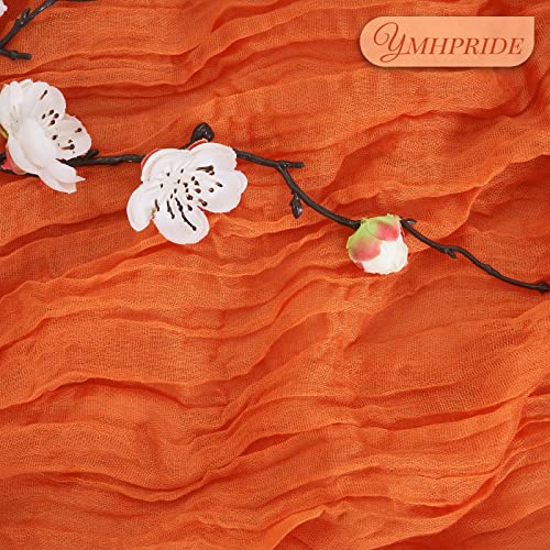 Orange Cheesecloth Table Runner 35x120in - Set of 12 for Wedding & Party Decor