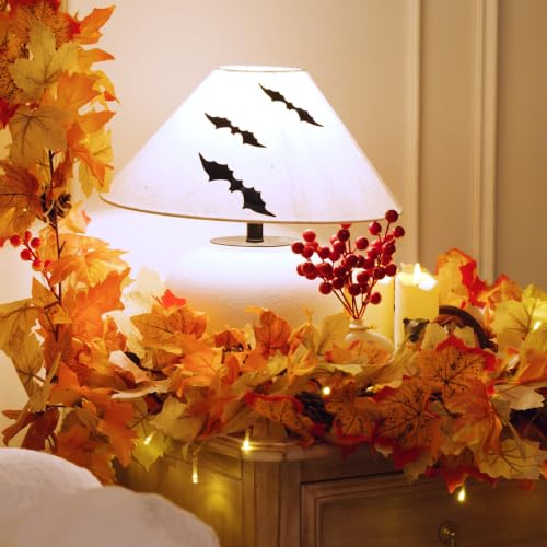 6 Pack Fall Leaf Garland with Lights - 35.4Ft Autumn Maple String Lights for Thanksgiving Halloween
