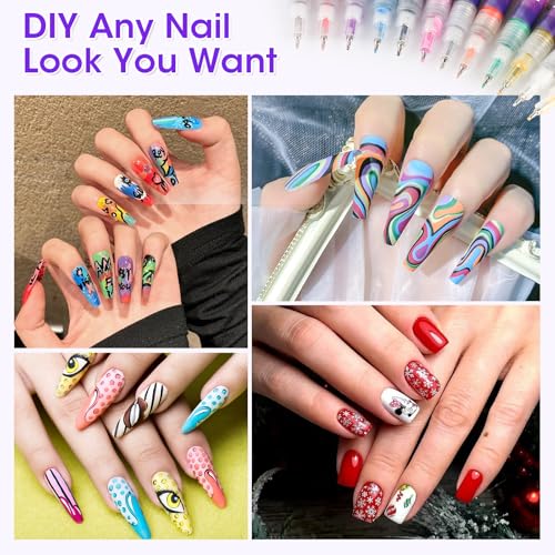 24-Color 0.5mm Nail Art Pen Set with Sticker Accessories – Non-Toxic, Quick-Drying