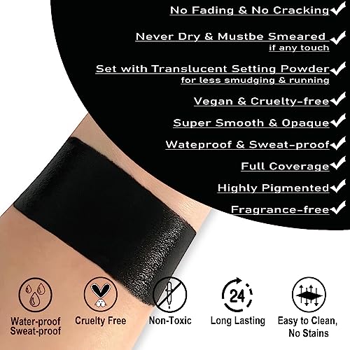 Black Face Paint Stick - Full Coverage SFX Makeup Kit for Halloween & Cosplay