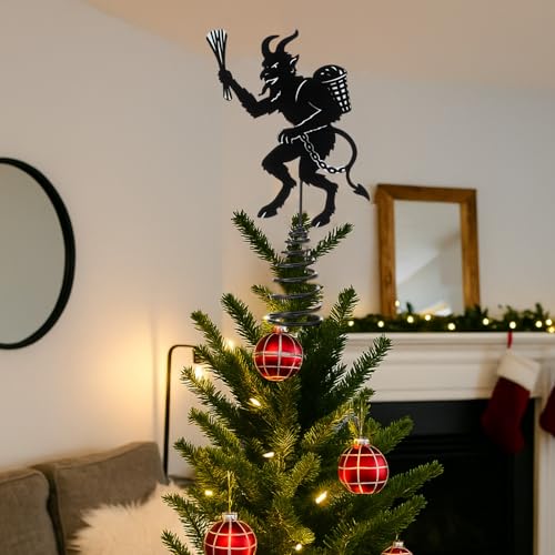 Krampus Christmas Tree Topper - Gothic Halloween Holiday Ornament 11.9 x 9 Inches