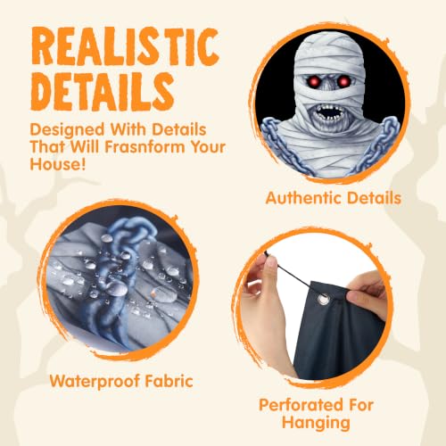 Halloween Tree Wrap Ghost Decoration with Mummy Hands Outdoor Yard Porch