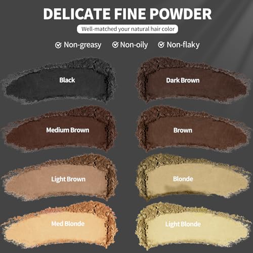 Black Hairline Powder 24H Root Touch Up Concealer for Gray Coverage & Bald Spots - 0.14 Oz