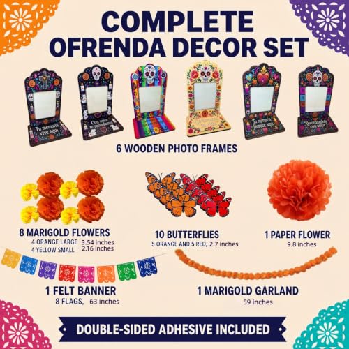 Wovelli Dia De Los Muertos Decorative Picture Frame - Yellow, Day of the Dead Altar