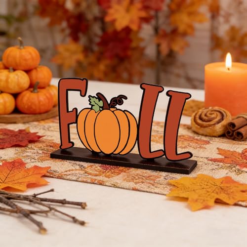 Fall Pumpkin Wooden Table Sign Halloween Farmhouse Decor
