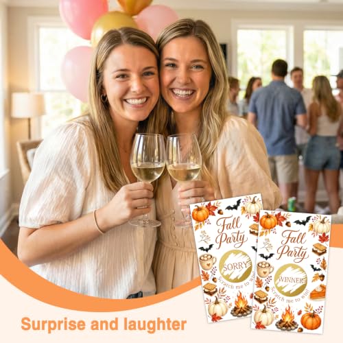 Fall Party Halloween Pumpkins Leaves Scratch Off Cards - Beige219 - 50 Pack