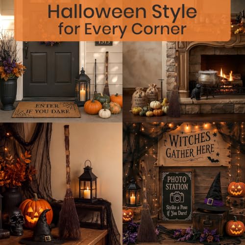 Witches Broom 36 Inch - Halloween Costume & Decor Accessory - Wicked Witch Prop - Variation of Witch Broom 36in