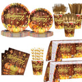 Thanksgiving Party Supplies Set with Plates Cups Napkins Cutlery & Decorations