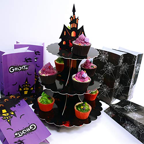 Castle 3-Tier Halloween Cupcake Stand - Gothic Tower Decorations, Variation of Castle