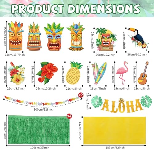 Halloween Car Trunk Decoration Kit with Hawaii Tiki Theme for SUVs & Cars