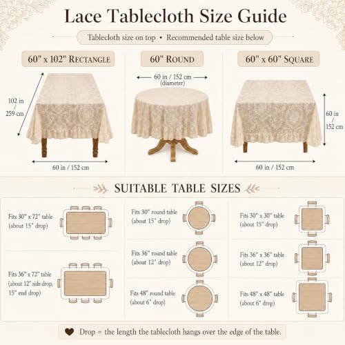 Black Lace Tablecloth 60x60 Square Vintage Floral Overlay - Raedan