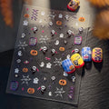 Halloween Nail Stickers for Nail Art, Ghost & Pumpkin Designs, Black Orange Variation